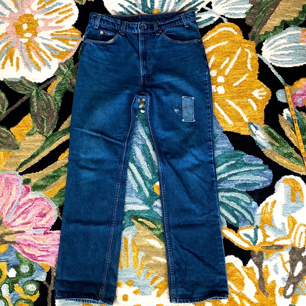 Vintage 517 Orange Tab Levi’s Patched Bootcut Denim Jeans
